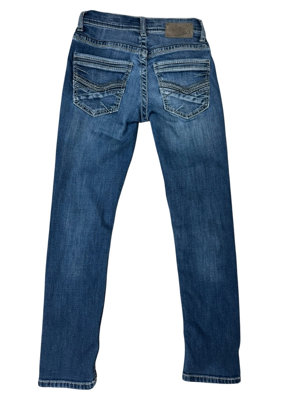 BKE Alec Men’s 26 Straight Stretch Jeans Blue Medium Wash Embroidered - Picture 3 of 9